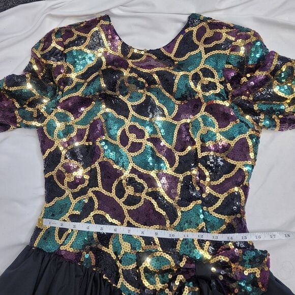 VINTAGE 80s dress Cache sequined long sleeve formal party cocktail S - Picture 13 of 14